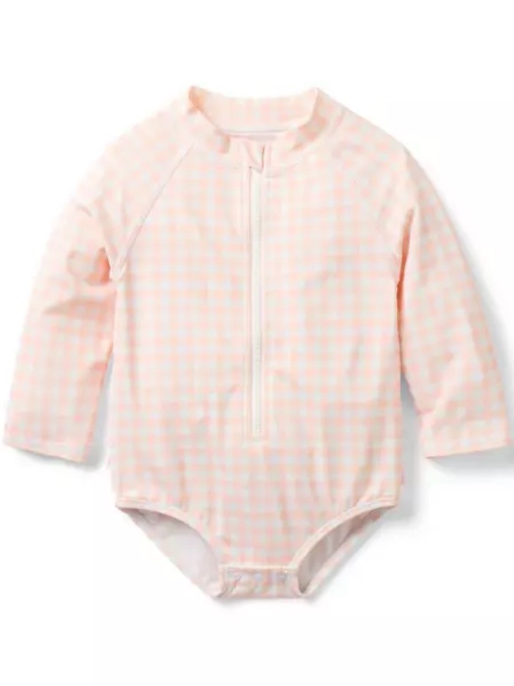 Jannie and Jack 3-6 mo Pink Gingham Rash Guard Swimsuit